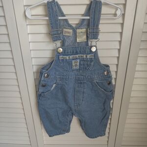 Vintage Little Arizona Jean Company Light Blue Denim Overalls Baby Size 6/9M